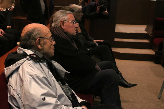 Fèlix Millet and Jordi Montull in the Barcelona courtroom on February 5, 2018 (by Pol Solà)