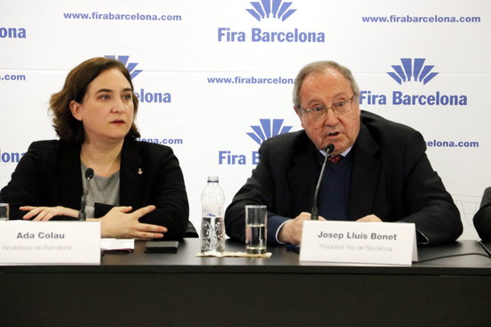 Mayor of Barcelona, Ada Colau, with general director of the Fira de Barcelona, Constantí Serrallonga (by ACN)