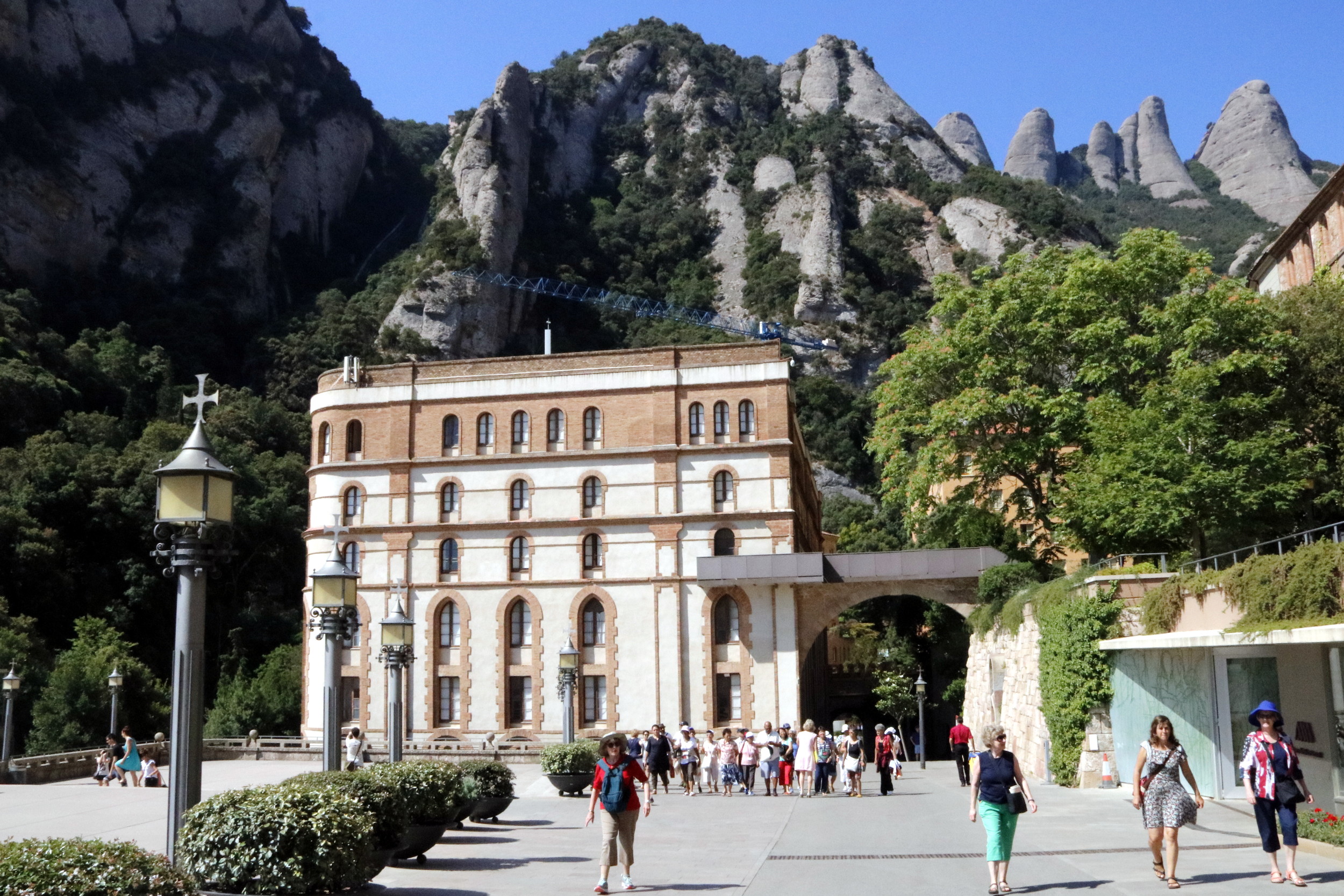 La Casa de Palau with Montserrat mountain in background