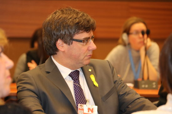 Puigdemont in Geneva on Monday (by ACN)