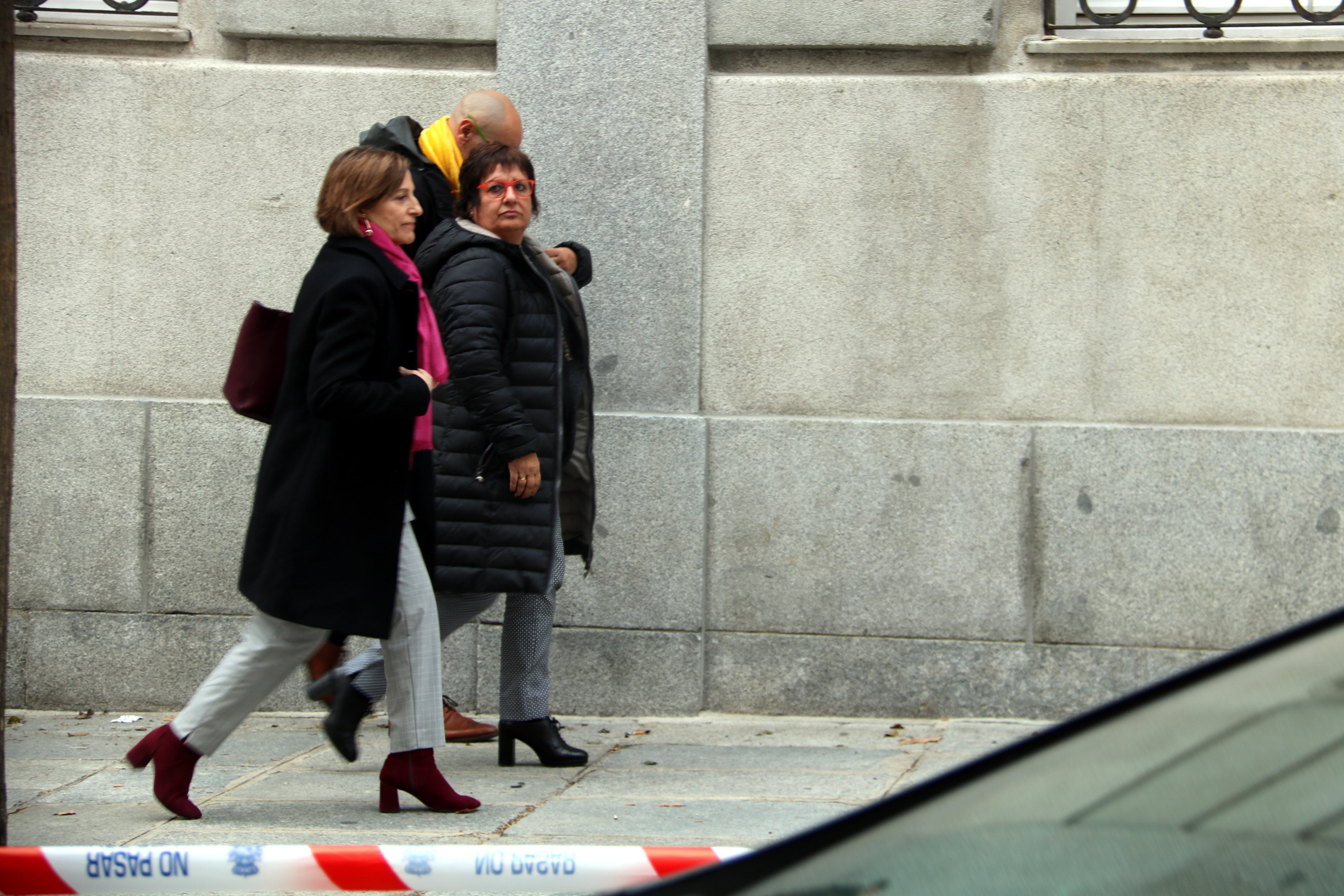 Raül Romeva, Dolors Bassa and Carme Forcadell arrive at the Spanish Supreme Court in Madrid on March 23 (by ACN)