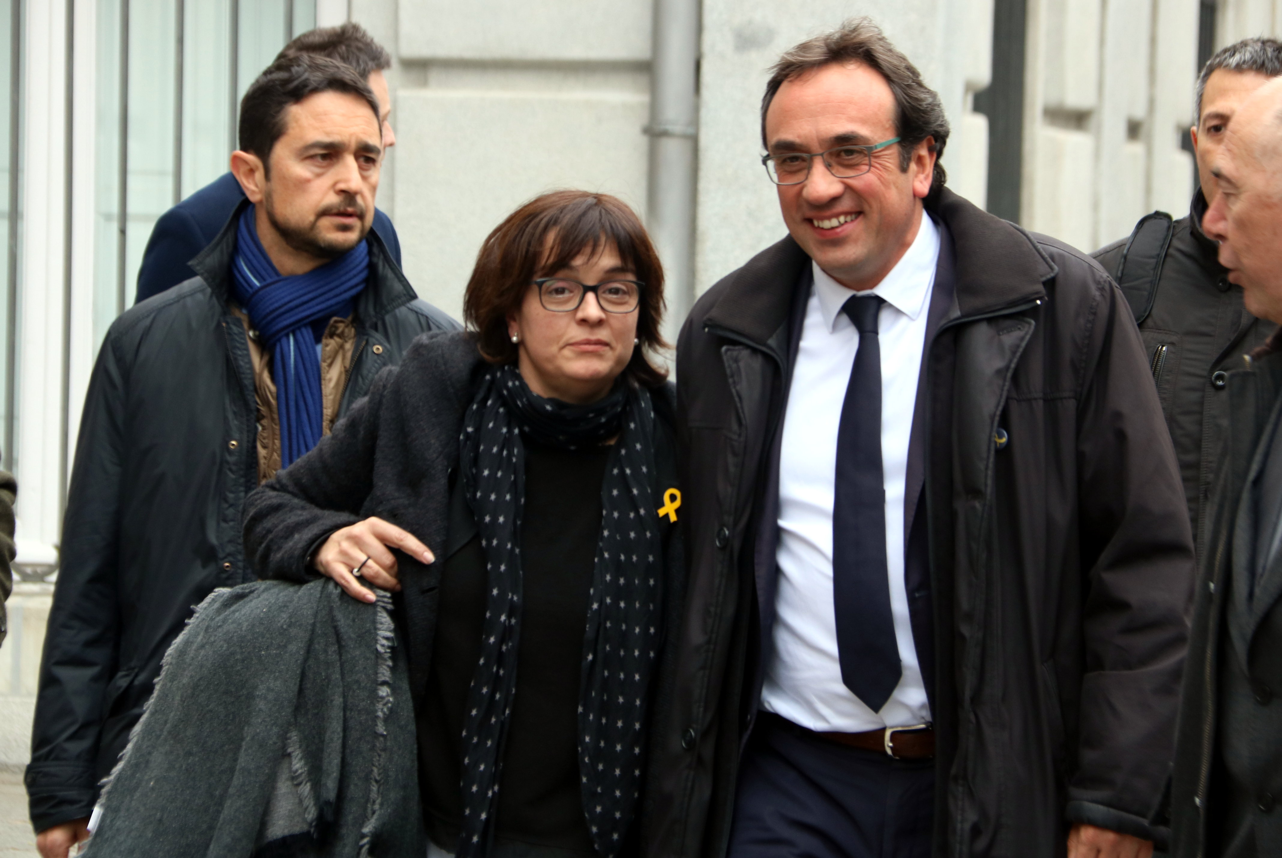 Josep Rull and his wife returning to the Supreme Court on March 23 2018 (by Pol Solà)