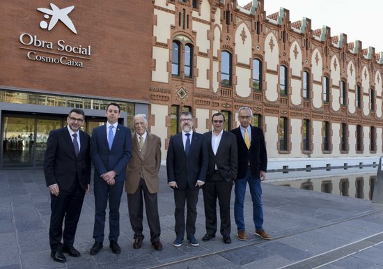 Representatives of IrisCaixa and Grifols at Cosmo Caixa on Friday (by ACN)