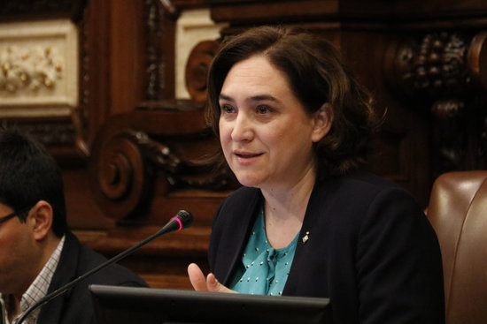 Barcelona's mayor Ada Colau during the local plenary session on April 10, 2018 (by Aleix Freixas)