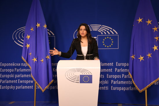 Inés Arrimadas at the European Parliament on Wednesday (by ACN)