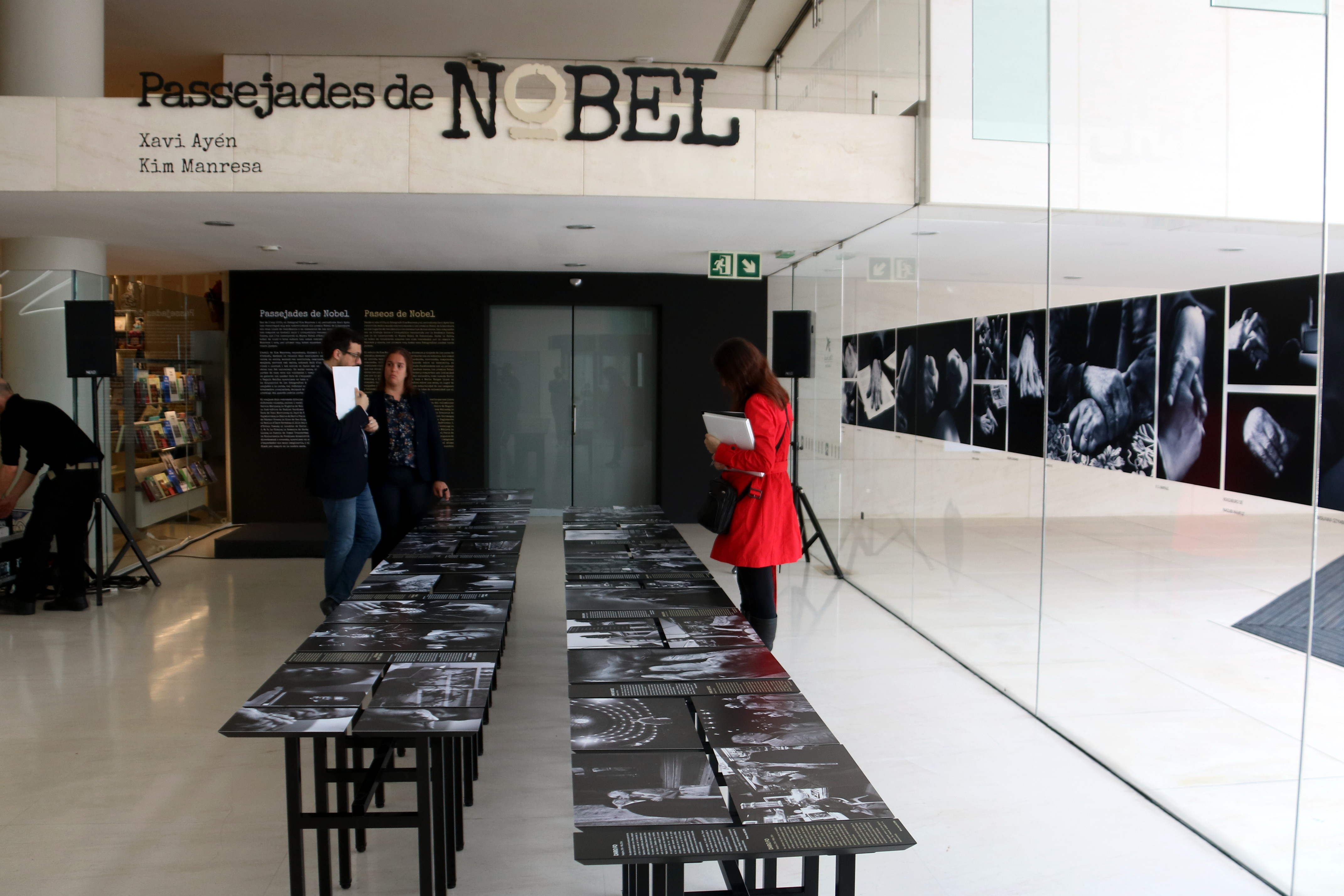 The exhibition 'Passejades de Nobel' of Kim Manresa and Xavi Ayén at the Caixaforum in Barcelona on April 16 2018 (by Pere Francesch)