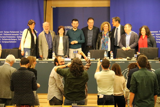 Workers of Spain's TVE in the European Parliament (by Blanca Blay)