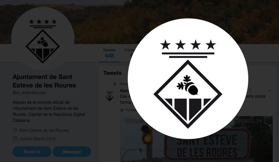 Screenshot of Sant Esteve de les Roures Twitter profile