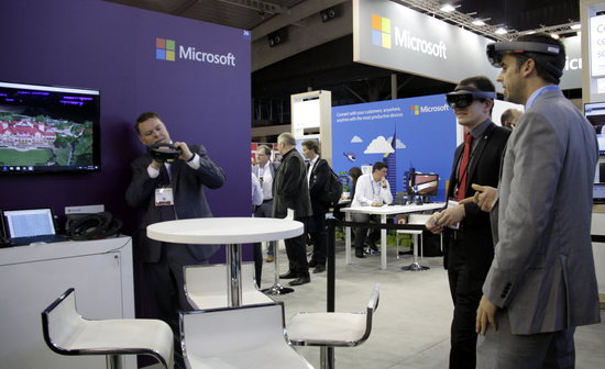 Microsoft stand at the Smart City Expo World Congress in November 2016 (by Àlex Recolons)