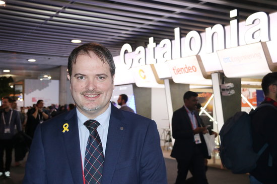 Managing director of Catalonia Trade and Investment, Joan Romero, at the Catalonia section of Mobile World Congress 2018 (by ACN)