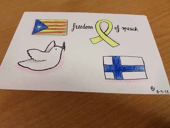 A postcard sent to Finnish MP Mikko Karna (May 8 2018, courtesy of Mikko Karna) 