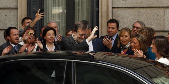 Mariano Rajoy leaves the Spanish Parliament after being ousted in a no confidence vote on June 1 (by Javier Barbancho)