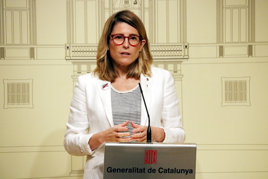 The minister of presidency and government spokesperson Elsa Artadi in a press conference on June 18 2018 (by Jordi Bataller)