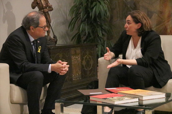 The Barcelona mayor Ada Colau and president of Catalonia Quim Torra on June 18 2018 (by Bernat Vilaró)