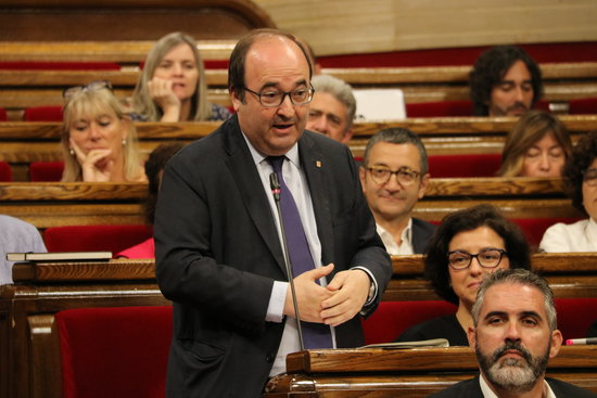 PSC leader Miquel Iceta during a speech in Parliament (by ACN)