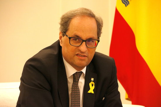 Catalan president Quim Torra during his meeting with Pedro Sánchez on July 9, 2018 (by Rafa Garrido)