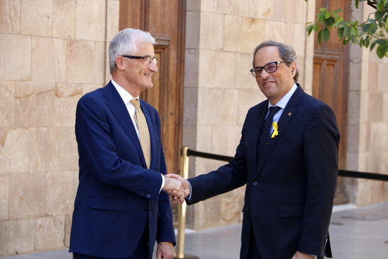Catalan president Quim Torra and Flemish minister-president Geert Bourgeois (by ACN)