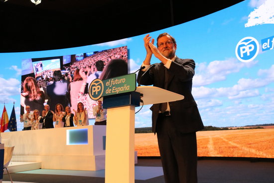 Mariano Rajoy speaks at a PP congress on July 20 2018 (by Roger Pi de Cabanyes)