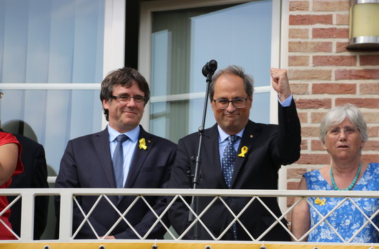 From left to right: Carles Puigdemont, Quim Torra, and Clara Ponsatí (Laura Pous)
