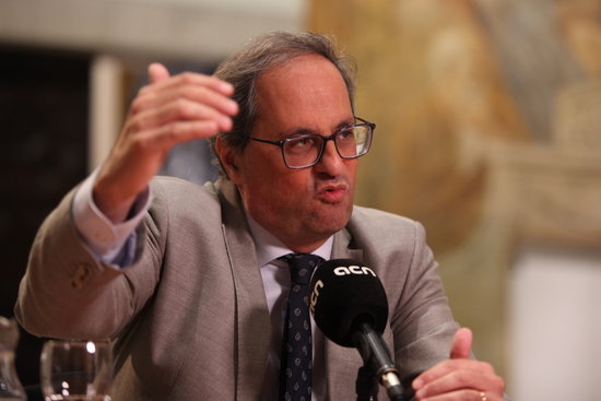 Catalan President Quim Torra during an interview with ACN (by Pau Cortina)