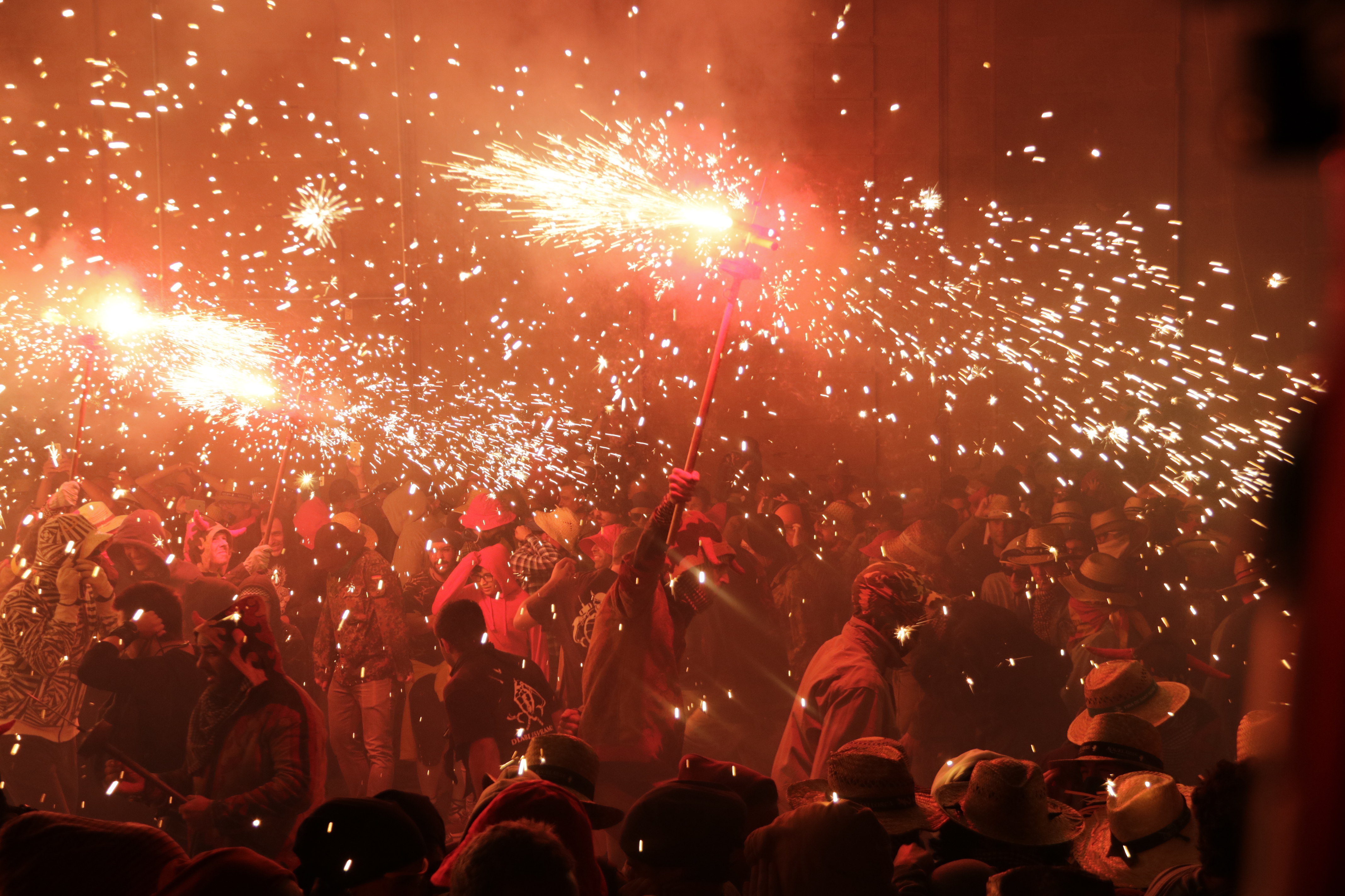 The 'diables' in the 'correfoc' show in Aquelarre de Cervera on August 26 2018 (by Laura Alcalde)