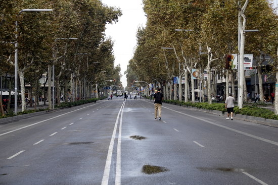 Avinguda Diagonal cut off in October last year after pro-independence protest (ACN)
