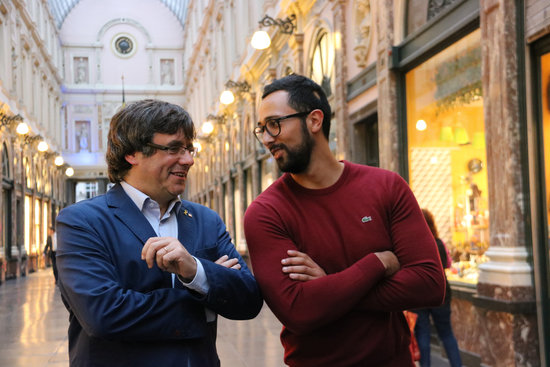 Rapper Valtònyc with former Catalan president Carles Puigdemont (by ACN)