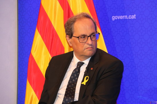 The Catalan president, Quim Torra, during a press conference on September 11, 2018 (by Laura Pous)