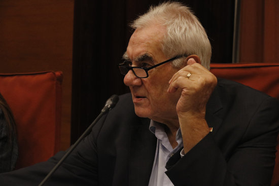 The Catalan foreign minister, Ernest Maragall, in a parliament committee on September 13, 2018 (by Guillem Roset)