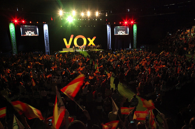 Vistalegre pavillion in Madrid hosting an event by Vox party on October 8, 2018 (by Vox)