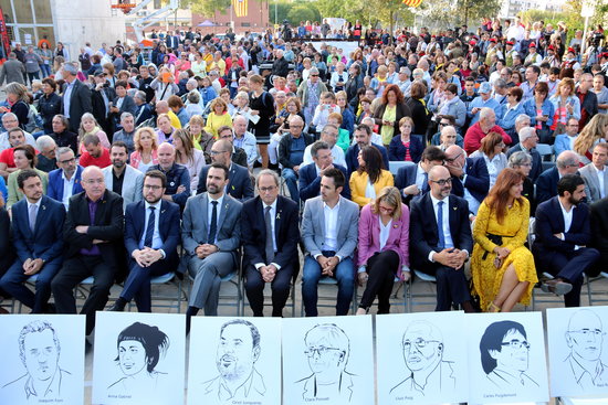 The Catalan government and the Speaker Roger Torrent in an event in Sant Julià de Ramis (by ACN)
