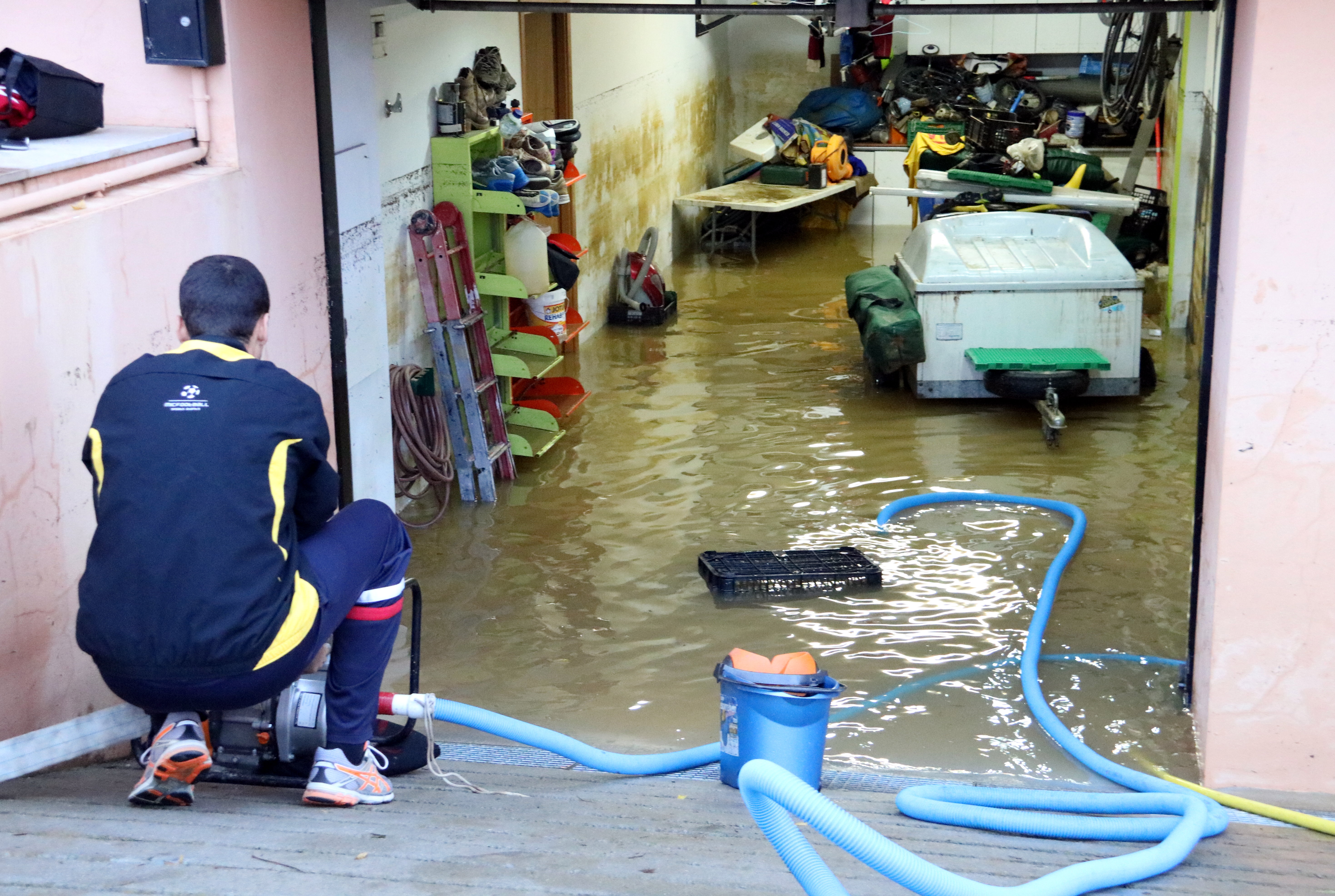 A flooded garage in the north of Catalonia on November 19 2018 (by Gemma Tubert)