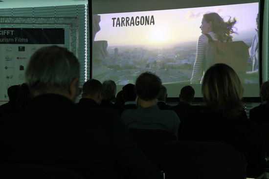 Image of the clip 'La Ruta de l'Atzar' while being shown in the CIFFT awards in Vienna on November 13, 2018 (by Andrea Zamorano)