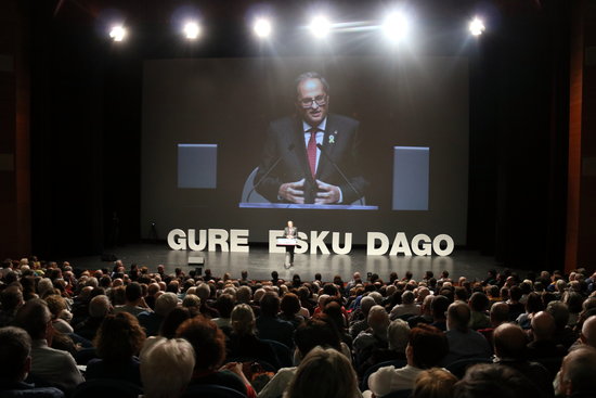 Catalan president Quim Torra during a speech in the Basque country (by Laura Cortés, ACN)