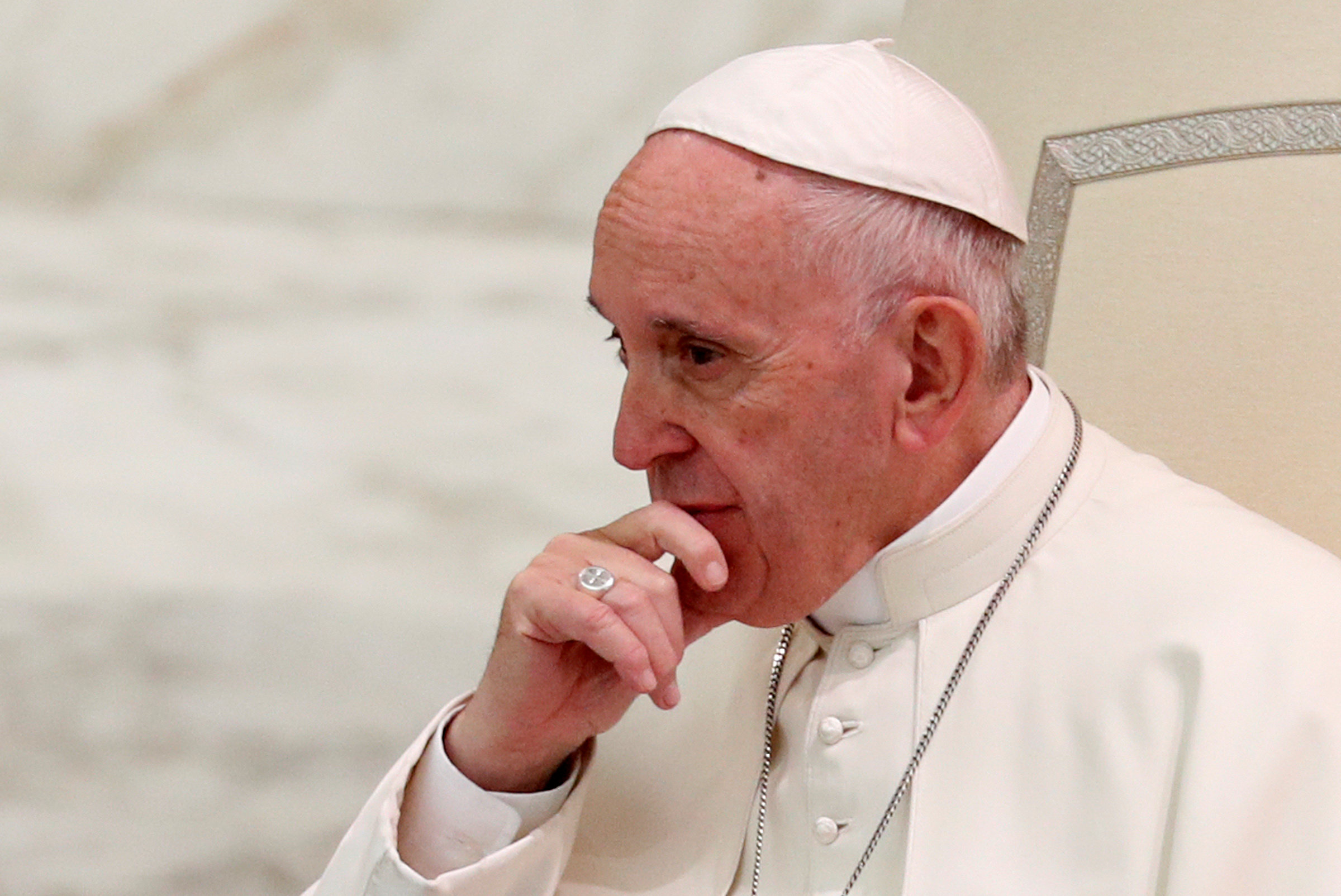 Pope Francis leads a special audience with members of a volunteers association at the Vatican (by REUTERS/Max Rossi)