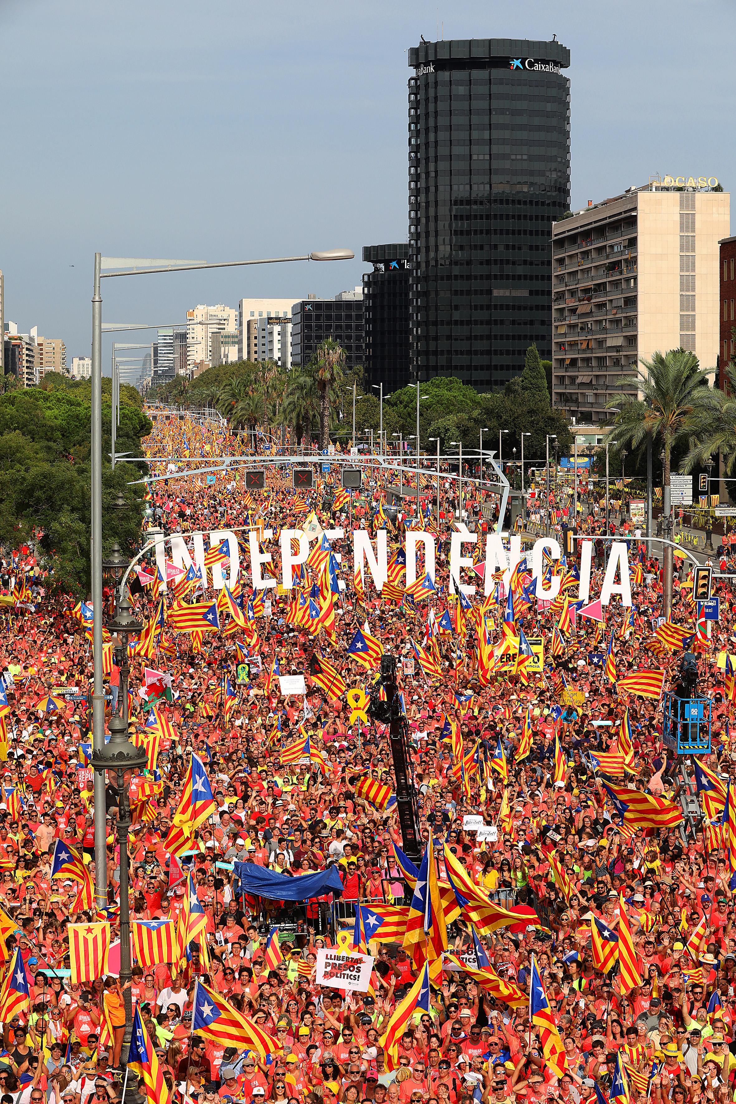 Pro-independence rally in Barcelona on Catalonia's National Day (by Jordi Play)