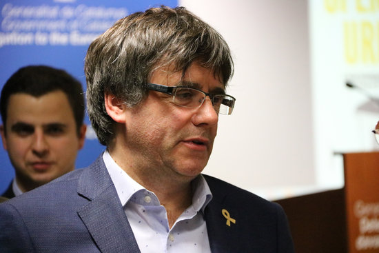 The Catalan former president, Carles Puigdemont, in Brussels on October 31 (by Blanca Blay)