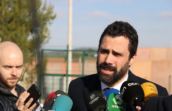 The Catalan parliament president, Roger Torrent, after visiting some political jailed leaders on December 20, 2018 (by Gemma Aleman)