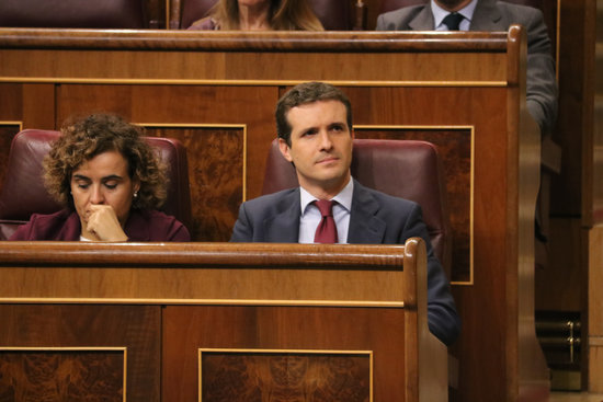 People's Party leader Pablo Casado in the Spanish congress (by Bernat Vilaró)