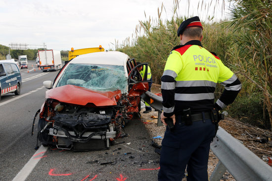 A car accident in the N-340 road in Tarragona on November 22, 2018 (by Sílvia Jardí)
