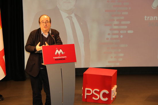 The leader of the Catalan Socialists, Miquel Iceta, in Manresa on January 30, 2019 (by Gemma Aleman)
