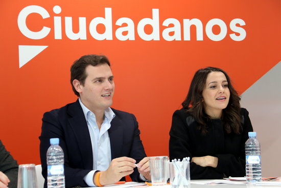Former Ciutadans leader Albert Rivera and Inés Arrimadas (by Tània Tàpia)