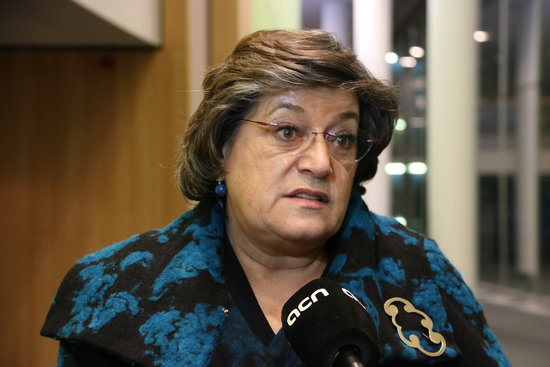 The Portuguese MEP Ana Gomes during an interview with the Catalan News Agency (by Blanca Blay)