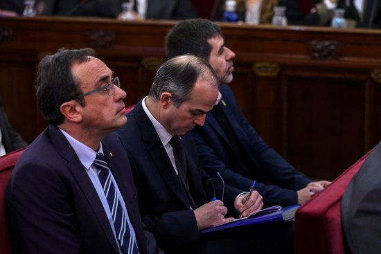 Former Catalan minister Josep Rull (left) at the Supreme Court in Madrid (by EFE)