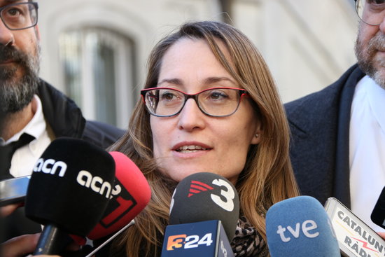 Image of Marina Roig, Jordi Cuixart's lawyer, on February 13, 2019 (by Andrea Zamorano)