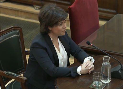 The former Spanish vice president, Soraya Sáenz de Santamaría, testifying in the Catalan trial 