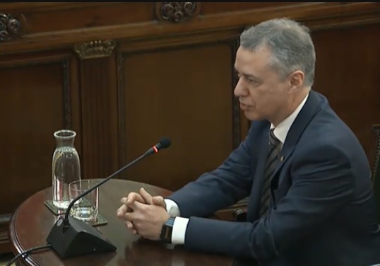 Íñigo Urkullu testifying in the Catalan trial on February 28, 2019