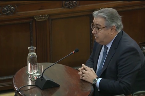 The former Spanish home affairs minister, Juan Ignacio Zoido, testifying in Spain's Supreme Court on February 28, 2019
