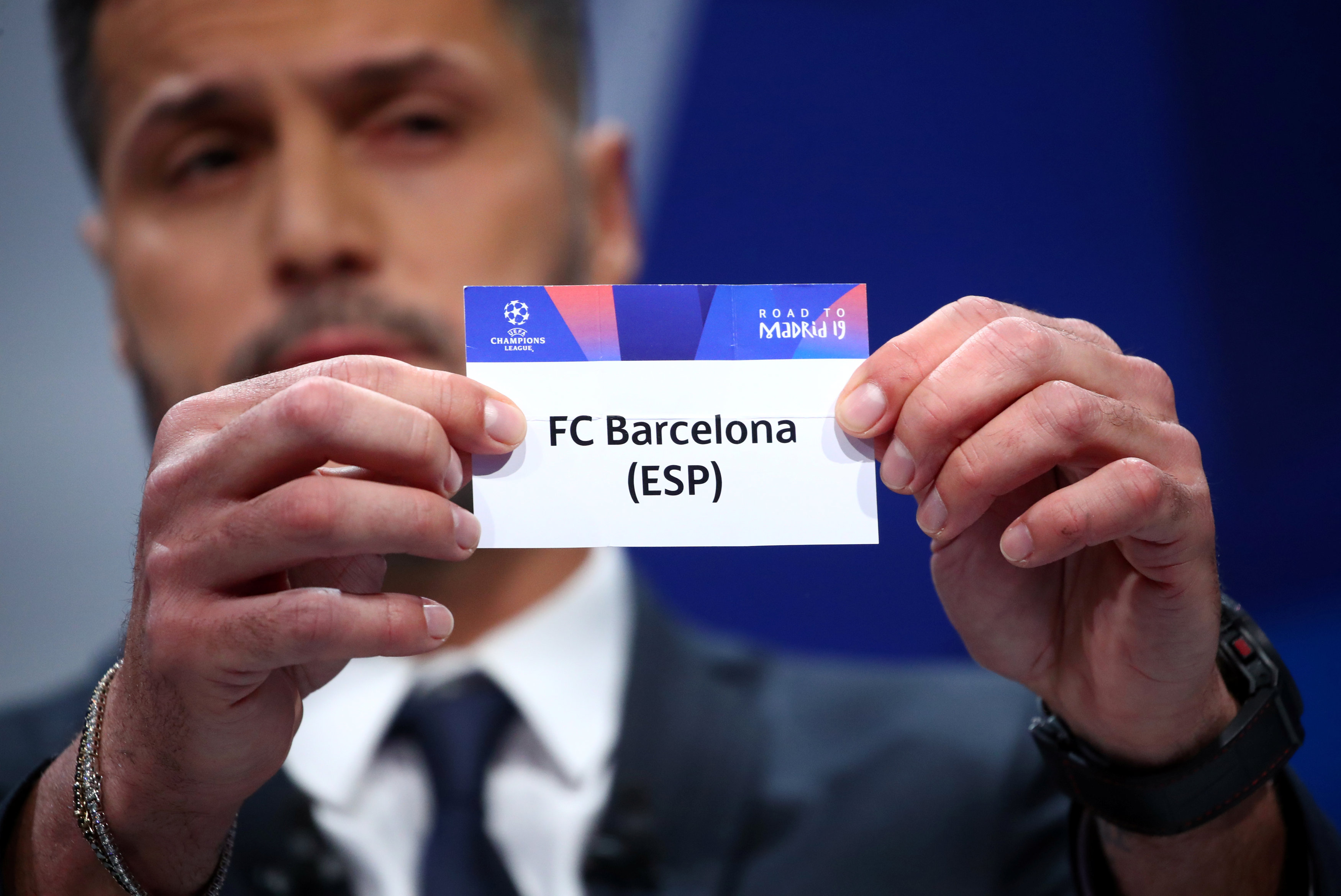 FC Barcelona's named gets drawn to play Manchester United in the Champions League quarterfinal