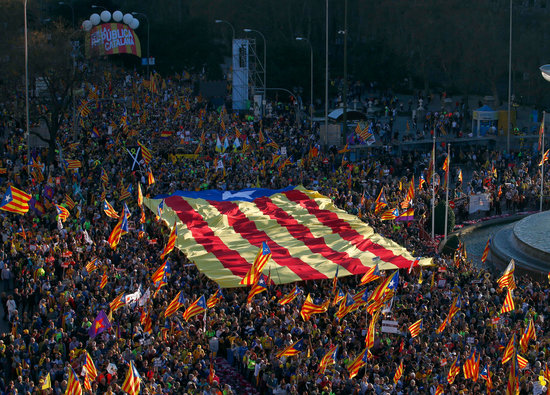 Pro-independence protesters in Madrid (by Javier Barbancho)
